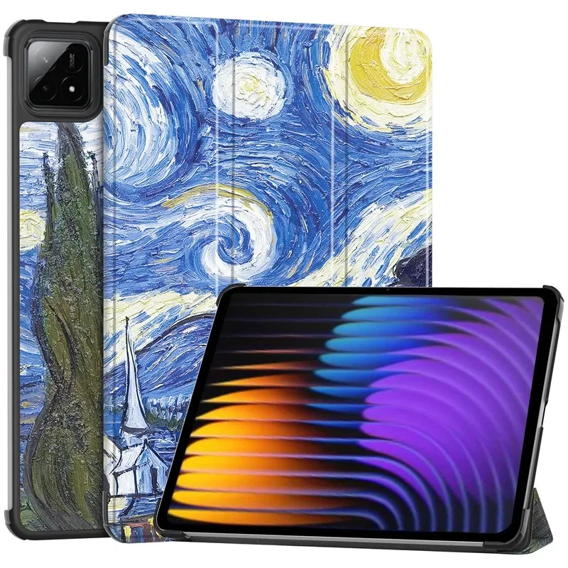 Elegant Tri-Fold Magnetic PU Leather Tablet Stand Cover