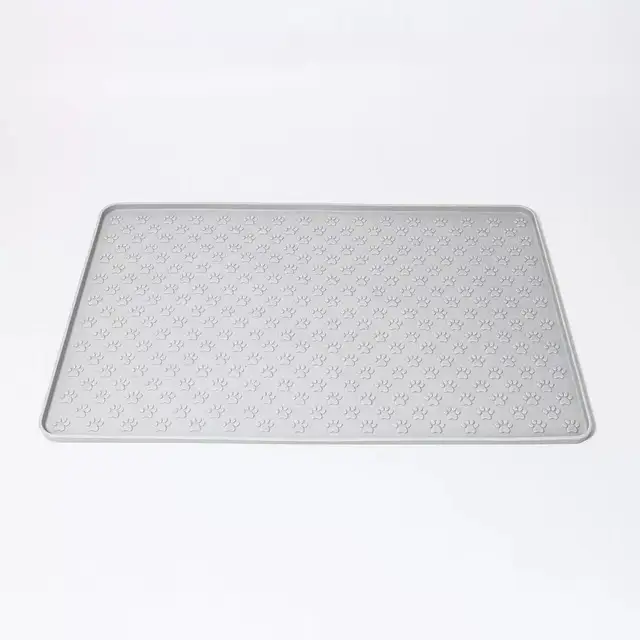Pet dog feeding mat, made of silicone material, easy to clean, rectangular cat and dog meal mat with raised edges 6