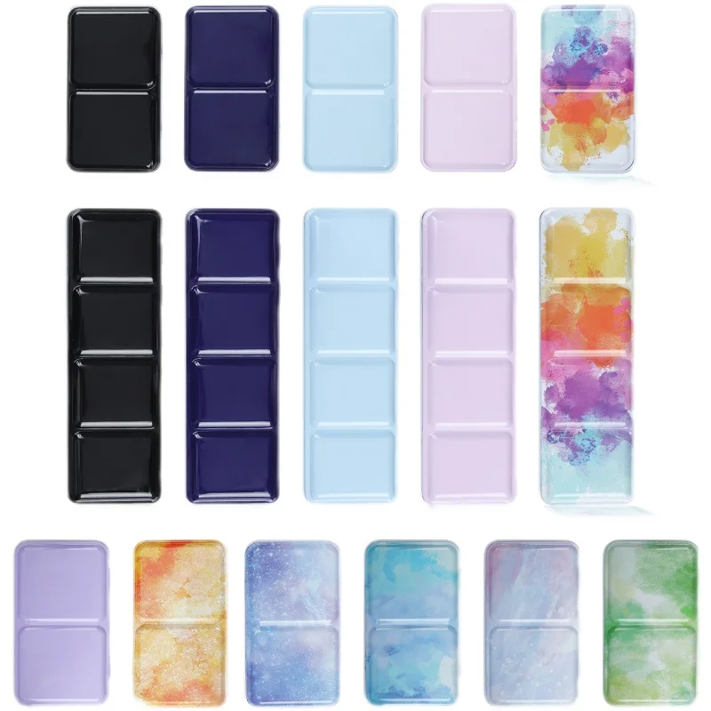 Watercolor Packing Iron Box Morandi Color Paint Metal Box Solid Watercolor Paint Distribution Palette Foldable with Card Slot