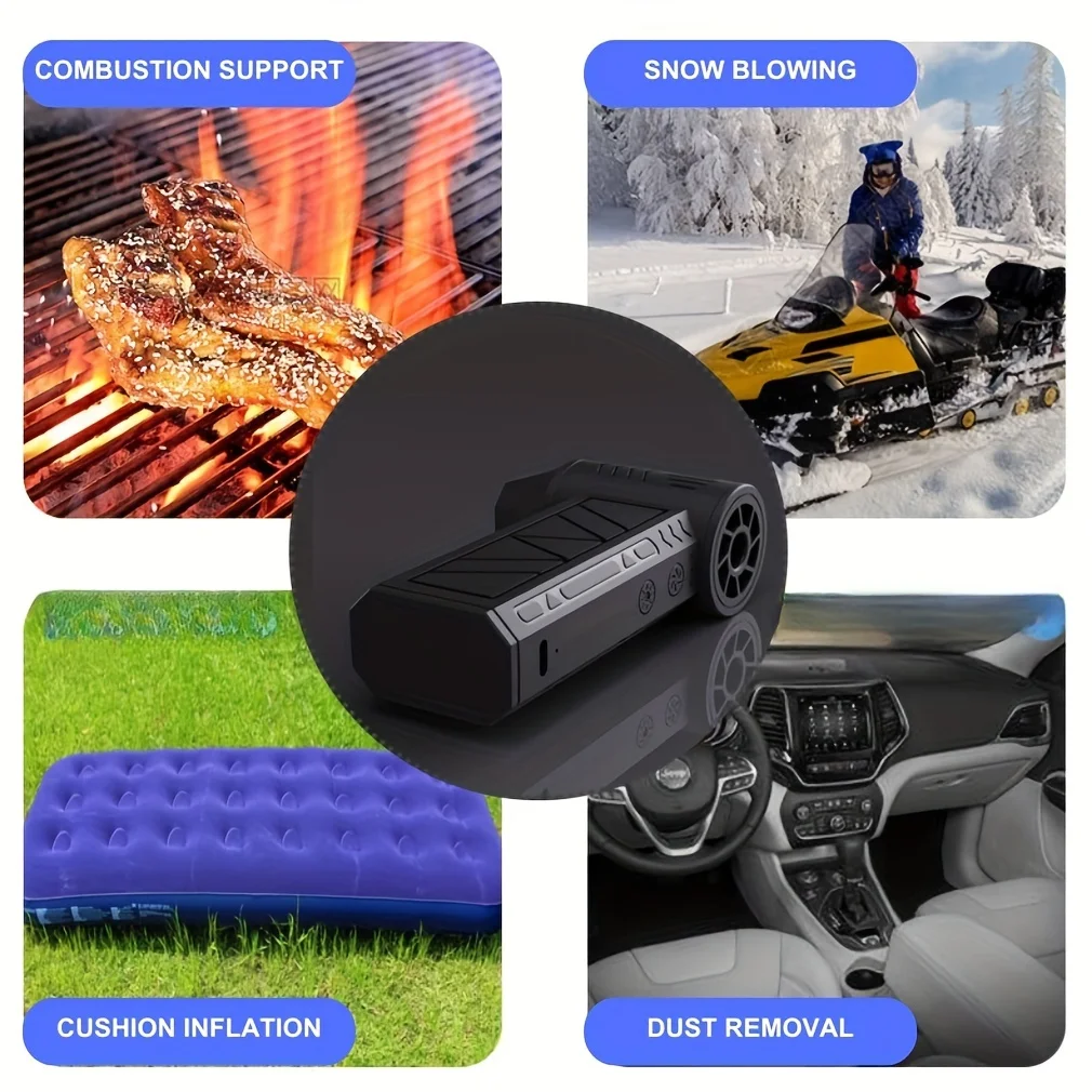 130000RPM Brushless Turbo Jet Fan Compressed Air Duster Adjustable Wind Speed Turbo Violent Blower with Light Rechargeable 5