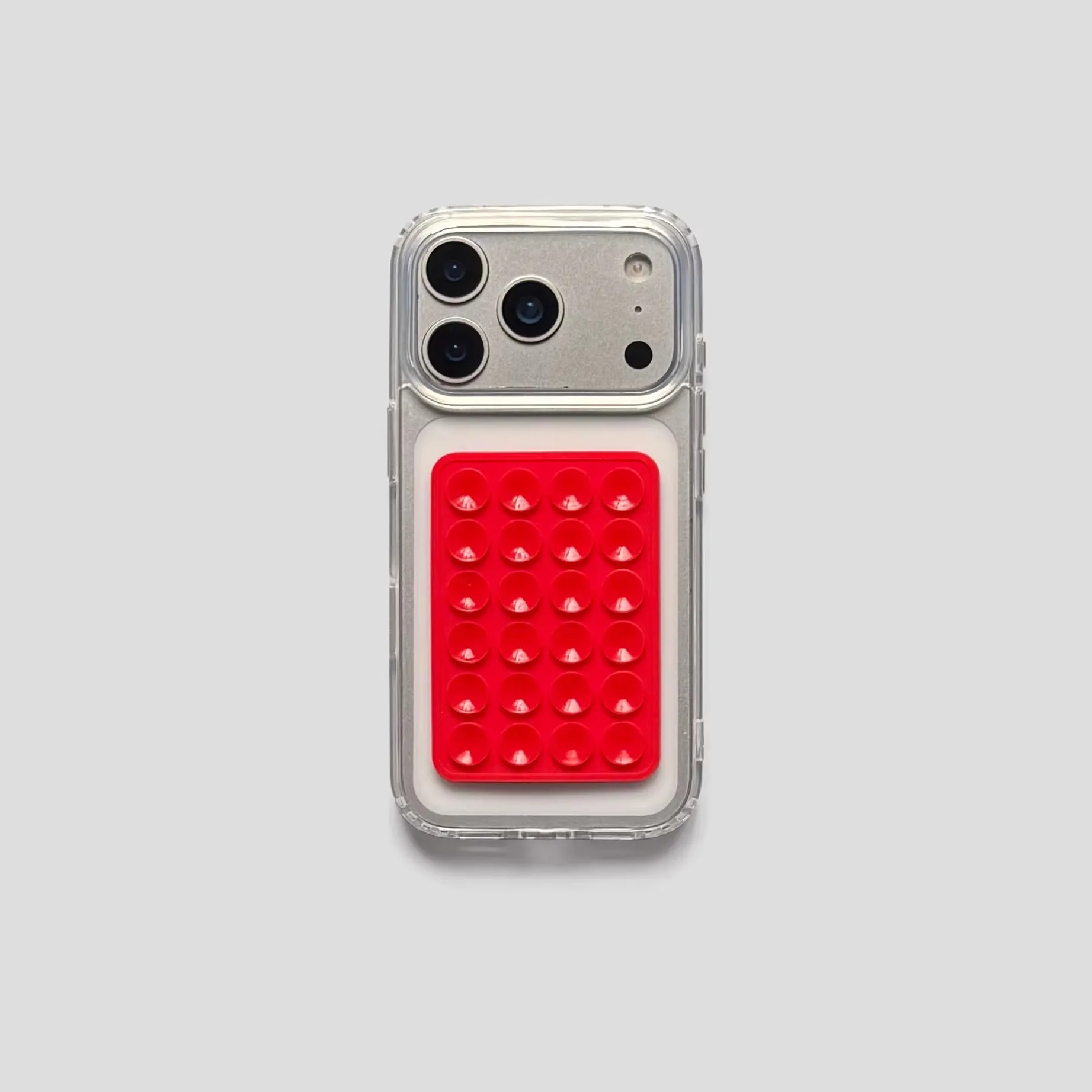Transparent TPU Shockproof 3D Suction Cup Stand Phone Case