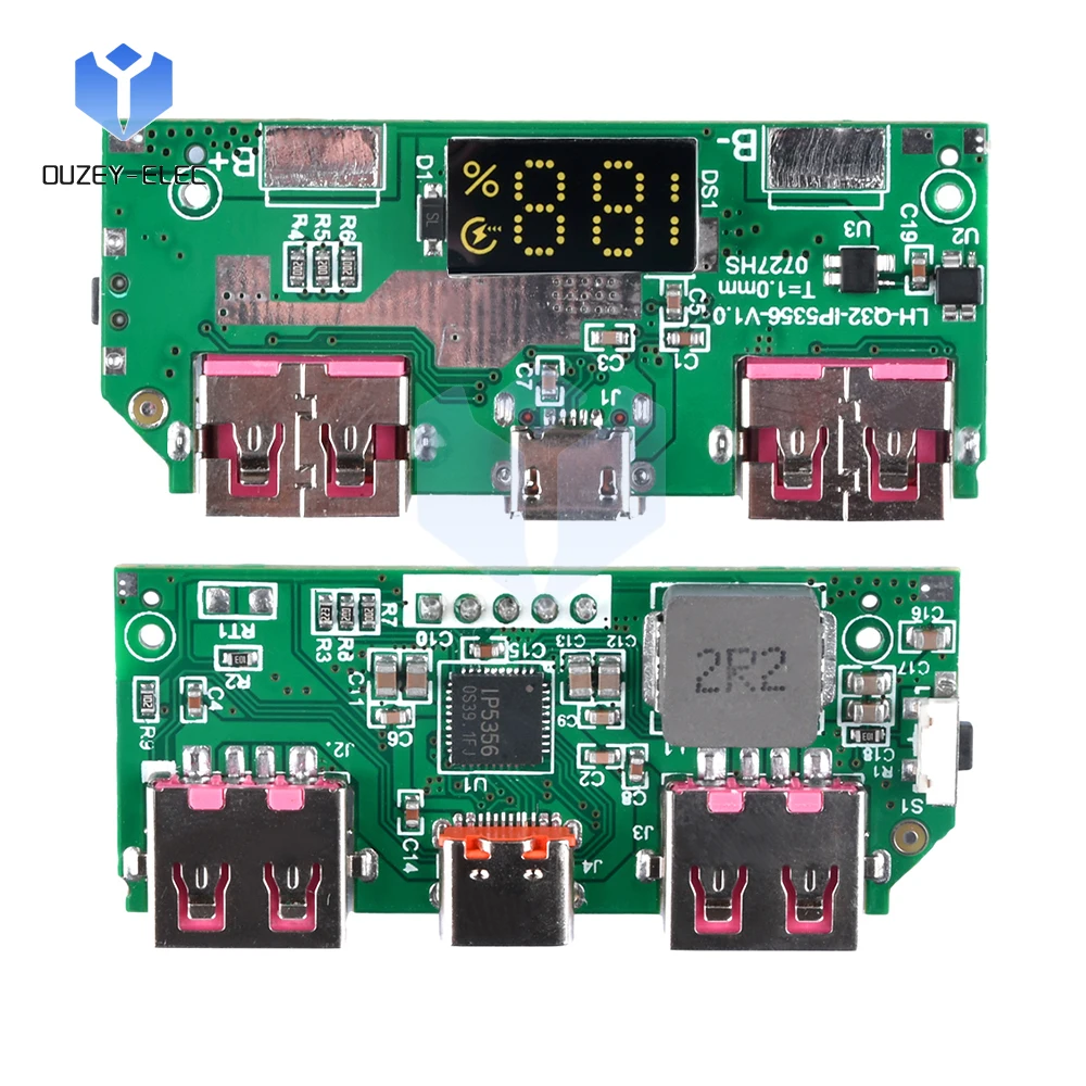 Lithium Battery Fast Charging Module DIY Mobile Power Motherboard USB + Type C Interface For PD QC etc Fast Charging Protocols