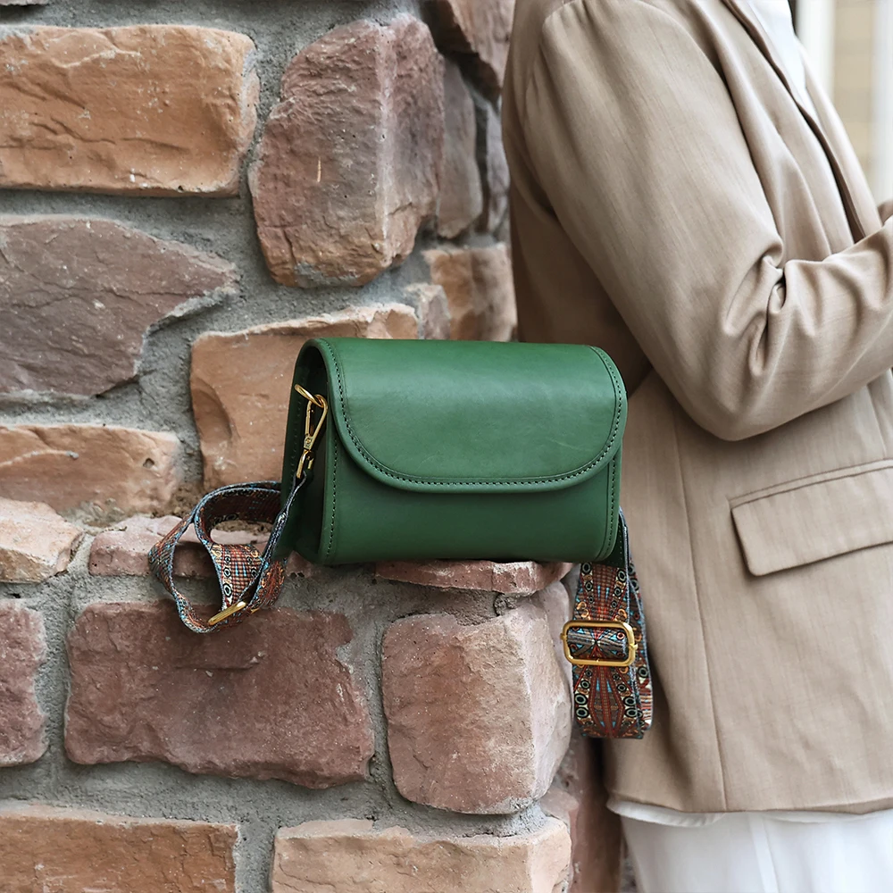 2023 Women Genuine Leather Crossbody Bag Cell Phone Bag Plant Tanned Leather One Shoulder Crossbody Bag Women's Bag