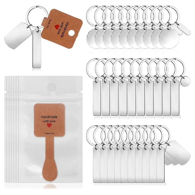 HOT-30 Pcs 새겨질 수 있는 금속 열쇠고리 블랭크 금속 스탬핑 블랭크 30..