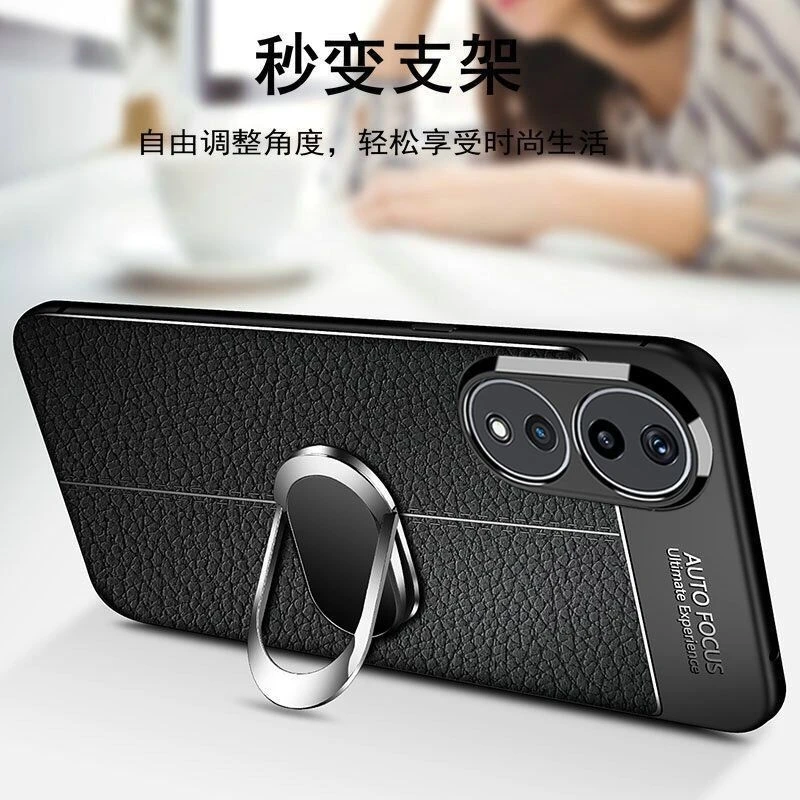 Luxury Shockproof Magnetic Phone Case with Holder Ring - Soft Silicone TPU Bumper