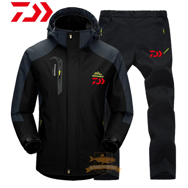 Daiwa Fishing Suits Men Autumn Winter Windproof Waterproof Warm Suits Outdoor Sport Travel