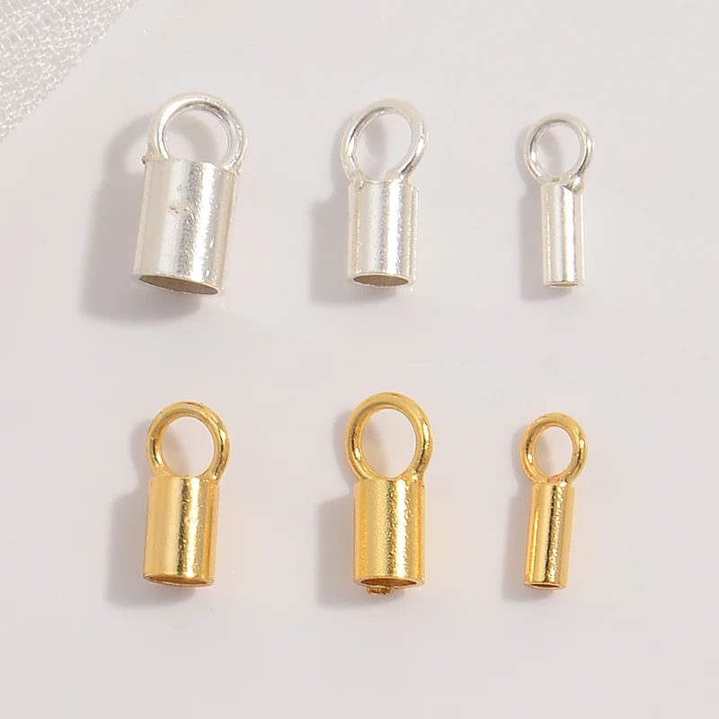 6pcs/lot S925 sterling silver end tips clasp leather cord crimp caps clasps for diy bracelets necklace making jewelry making accessories jewelry making tools stainless steel clasps