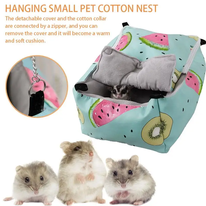 Small Pet Hanging Hammock Sleeping Bed Rabbit Cat Squirrel Hanging Cave For Gerbil Sugar Glider Hedgehog Small 2