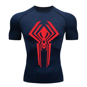 2023 New Men's Compression Shirt Short-sleeved Casual T-shirt Quick-Drying Breathable Fitness Top Summer Men Sports T-shirt 4xl 1