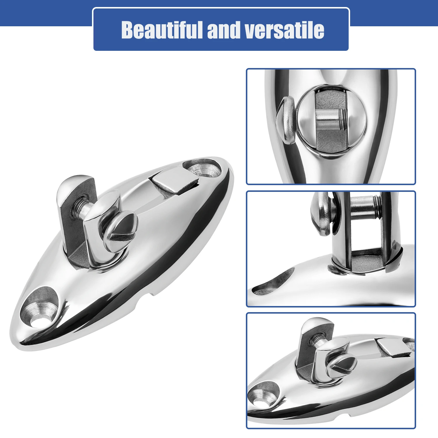 Bimini Top Deck Hinge - Stainless Steel 316 Quick Release Mount, 3.6 Inch, 2 Pack, For Boats & Marine - View #2