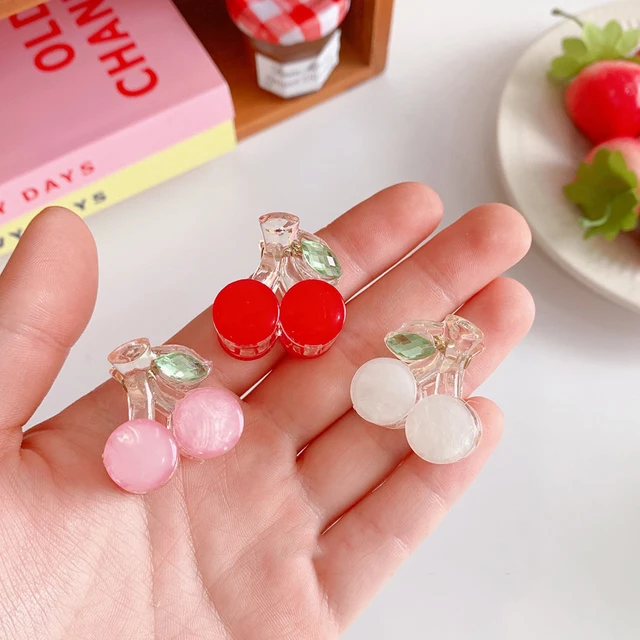 3PC Korean Kawaii Cute Cherry Hair Clip Claw Clamp for Women Girls Kids Hairpin Crab Headband Hair Gift Accessories Headwear 3PC mix