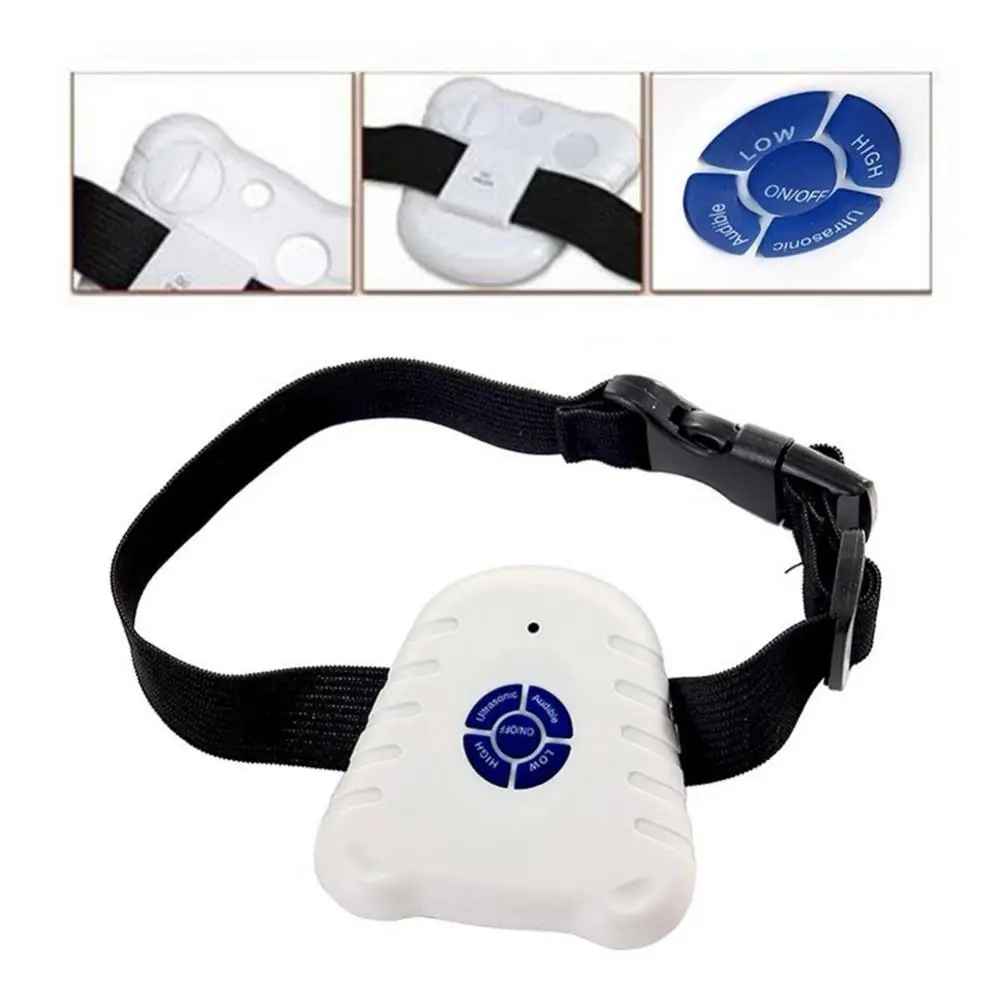 Pet Dog Training Collar Waterproof Dog Stop Barking Control Trainer Ultrasonic Anti Bark Collar Button Repeller