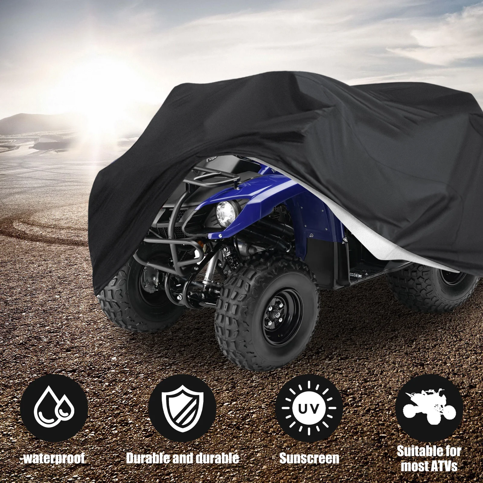 ATV Cover Waterproof Outdoor Heavy Duty 4 Wheeler Quad Proof All Season UV Protection for Polaris Yamaha Honda Protect ATV Cover