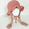 2-4 Years Old Children Girls Fashion Knitted Hat Cute Wig Big Braid Baby Girls Winter Thermal Princess Hats 6