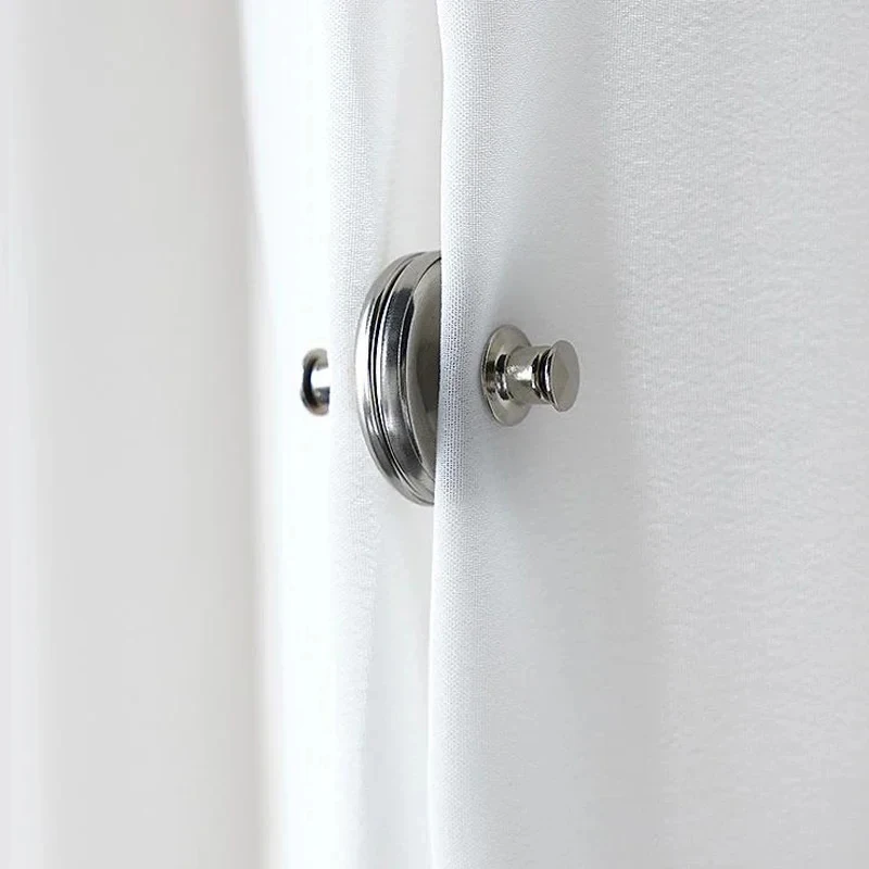 Curtain clips 4 Pairs Magnetic Detachable Lightproof Adjustable Window Screen Fastener Magnet Buckle for Home Blackout Curtains