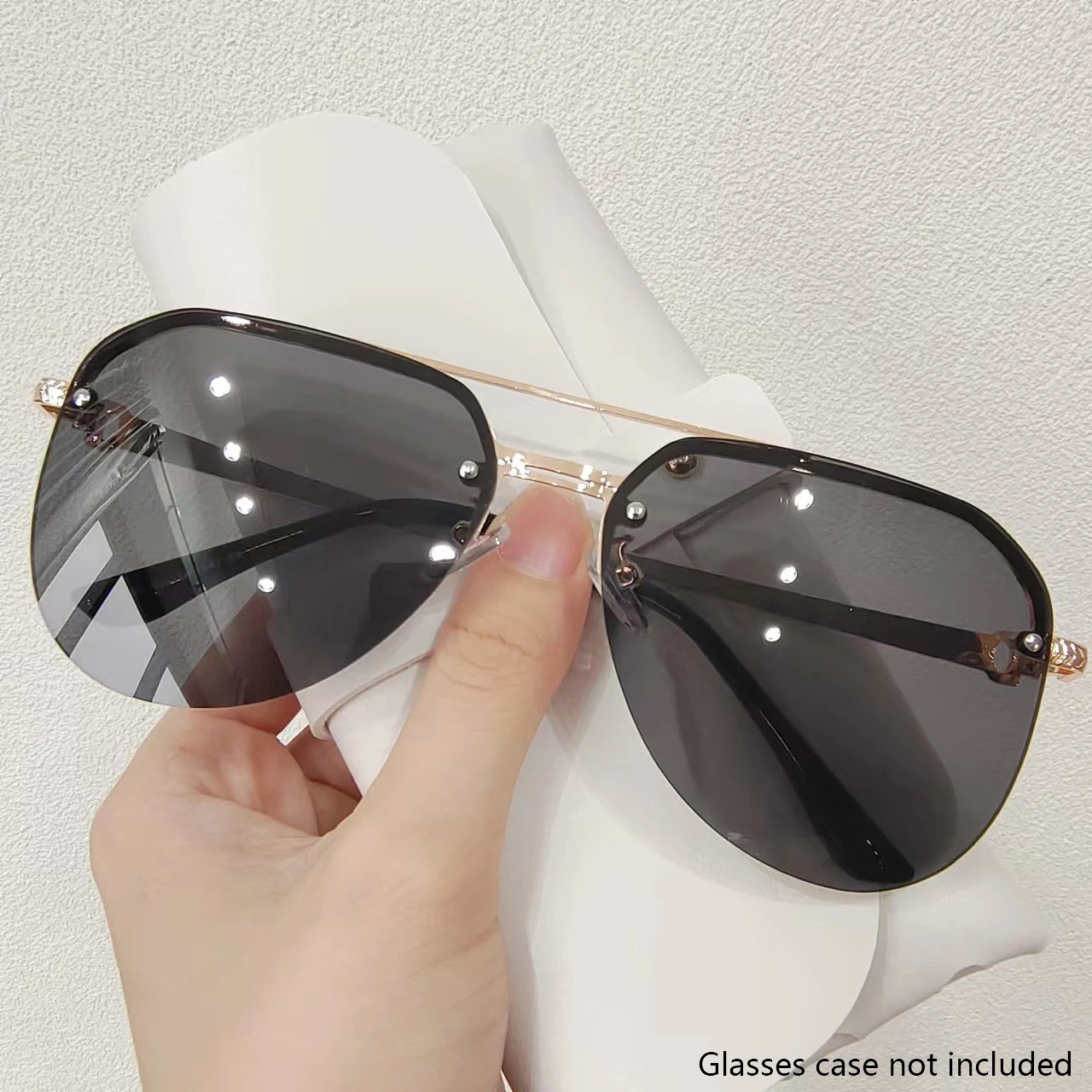 1/2/3 PCS New Sunglasses For Men's High-end Driving Uv Anti-metal Sunglasses Frameless Double Beam Pilot Car Glasses 9258