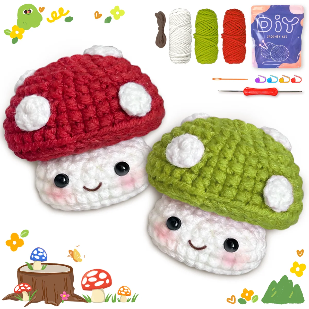 Charming Handmade Mushroom Craft Kit with Video Tutorial