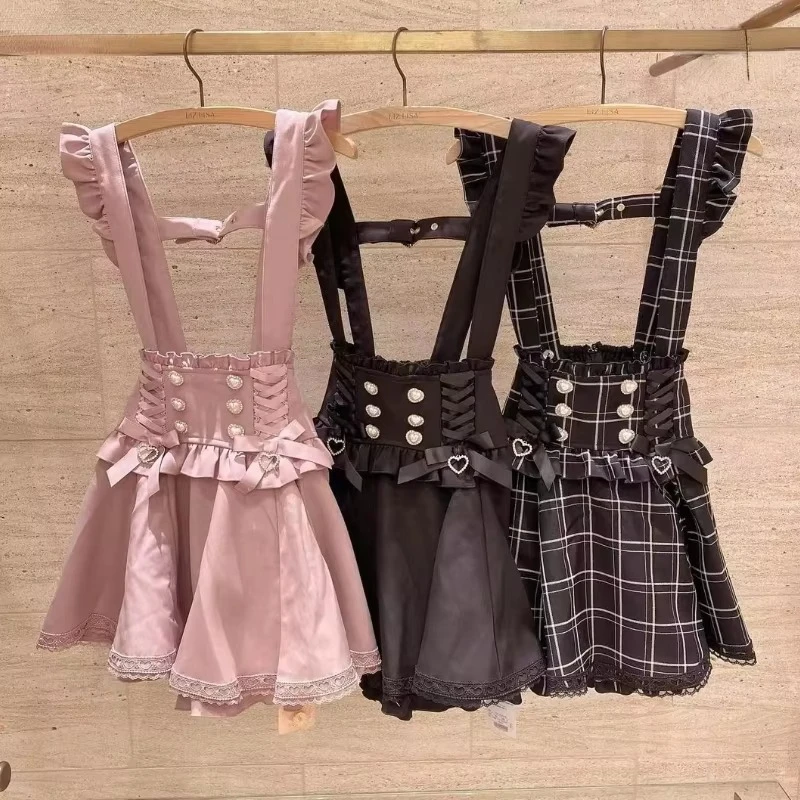 Japanese Kawaii Mini Cake Skirts Womens Jupe Fairy Bandage Lolita High Waist Y2k Aesthetic Sweet Lace Gothic JK Faldas Skirt - Image 6