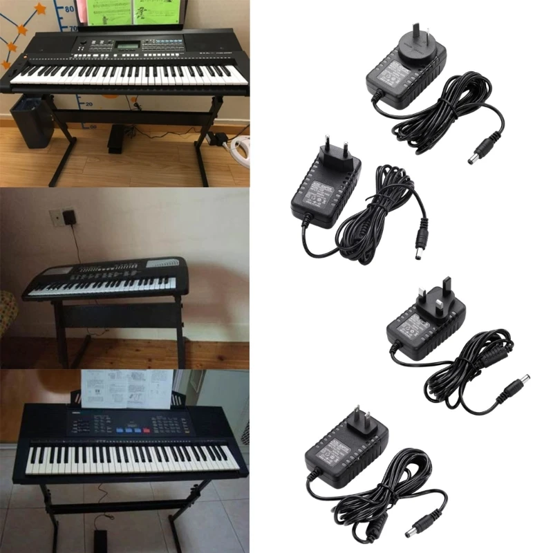 12V Keyboard with Long 8.2ft Cable Power Adapter for Yamahas Keyboards Power Supply Cord Cable Adapter