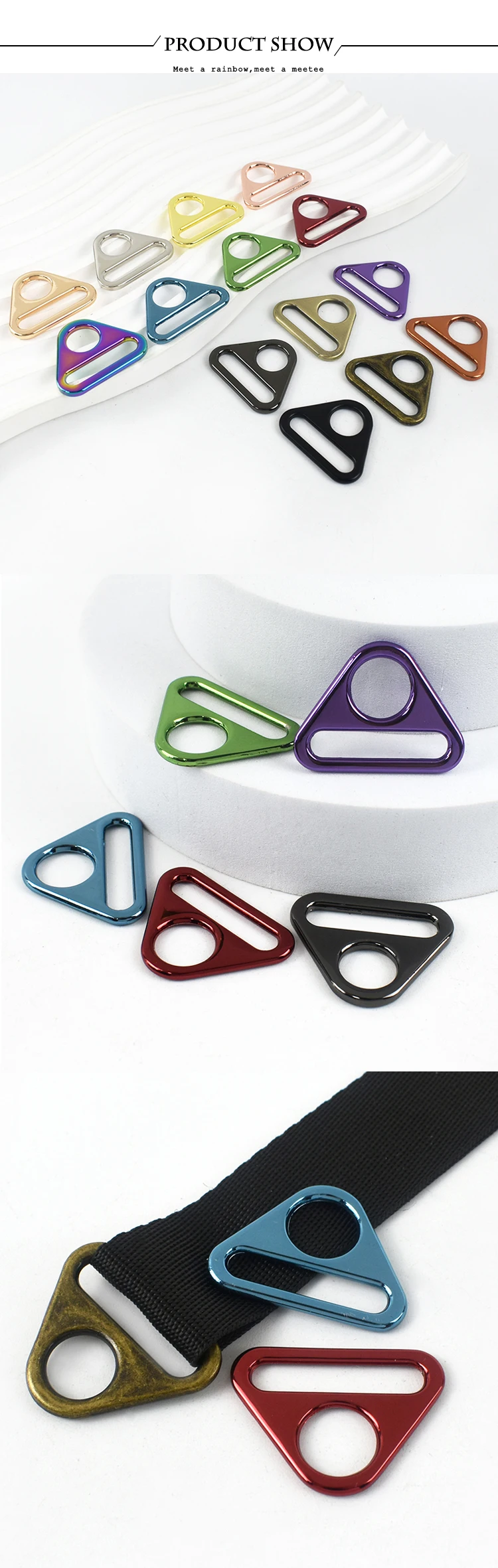 5/10Pcs Deepeel 25mm Metal Triangle Ring Buckle Bag Strap Adjust Buckles Webbing Backpack Belt Clasp Hook DIY Bags Accessories