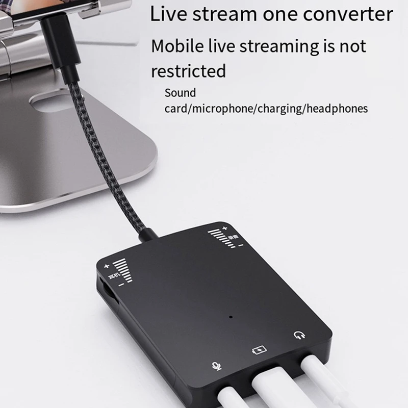 Live broadcast No. 1 applies to Apple Type-C Line PK no noise Xiaomi Huawei mobile phone sound card live converter
