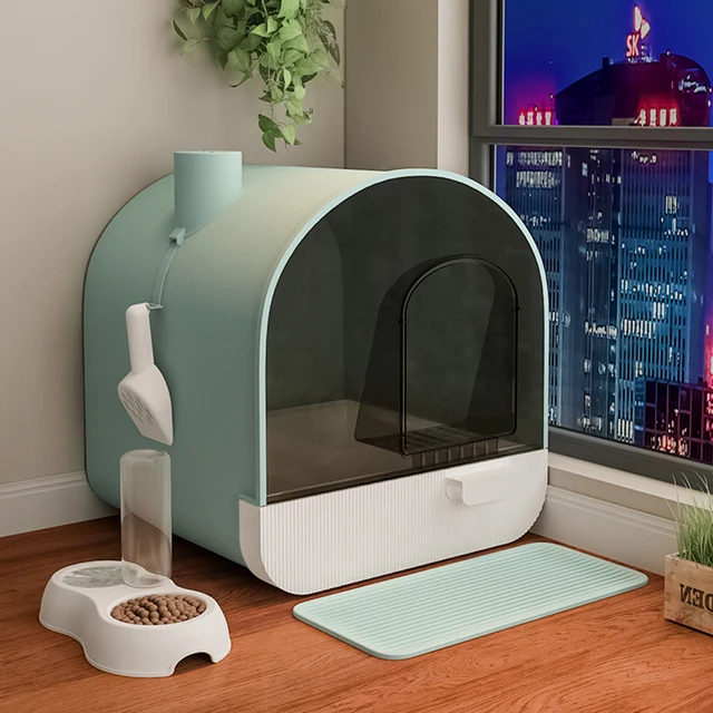 Closed Litter Cage Cat Toilet Enclosed Tray A Luxurious Haven for Your Feline Friend