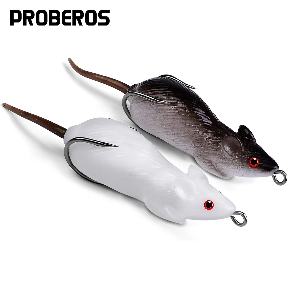 Proberos 1PCS Silicone Mouse Baits 6cm-11.5g Rubber Fishing Lures  Crankbaits Artificial Soft Wobbler Swimbaits Fishing Tackle