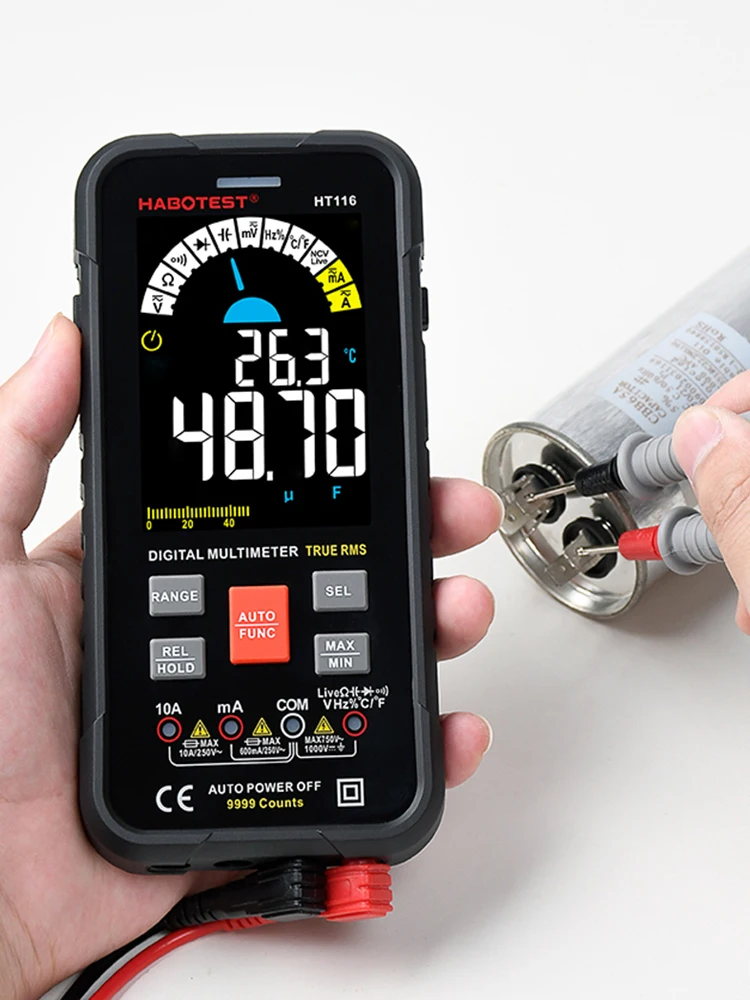 

Цифровой мультиметр HABOTEST Smart 9999 отсчетов Автоматический диапазон 1000 в 10 А тестер измеритель ом Гц Емкость рел истинное среднеквадратичное значение мультитестер
