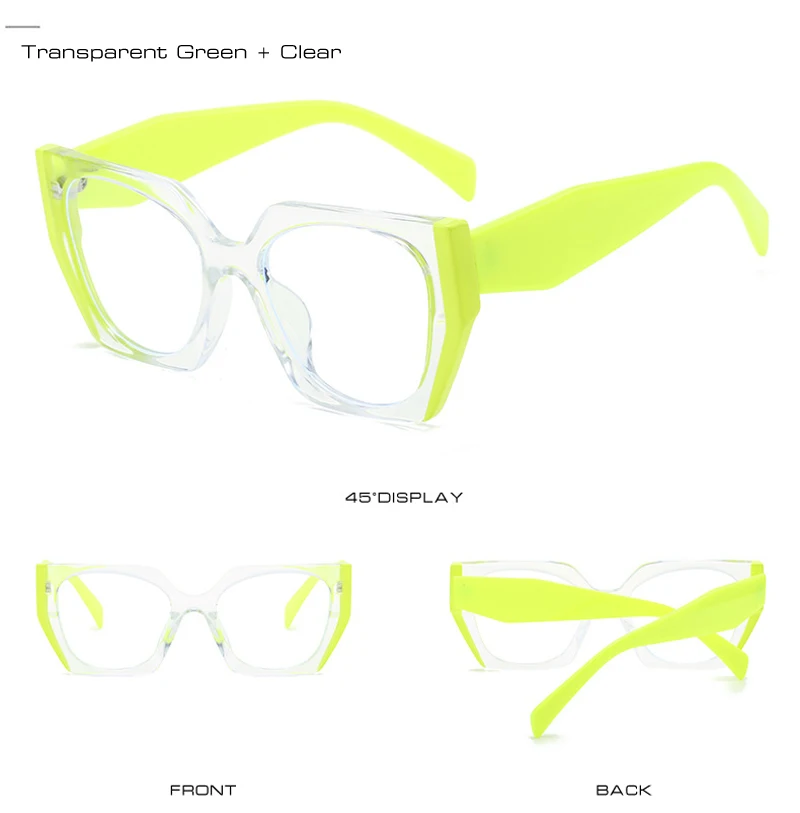 Occhiali da vista polygonali cat eye anti-luce blu moda_voghion.com