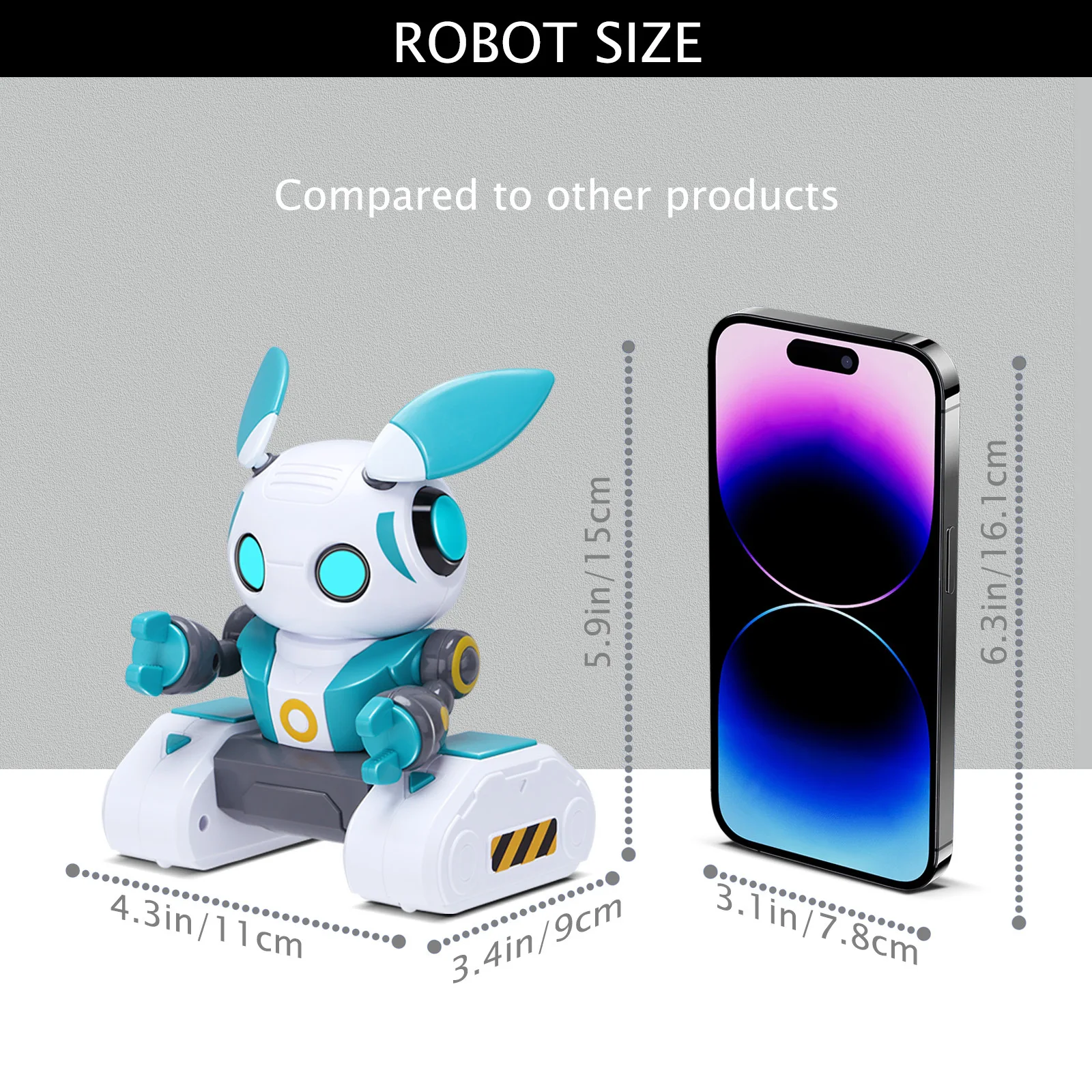 Interactive Mini Robot Toy Remote Control-Support Gesture Sensing , Dancing, LED Eyes & Music Simulation Robot Lighting Music