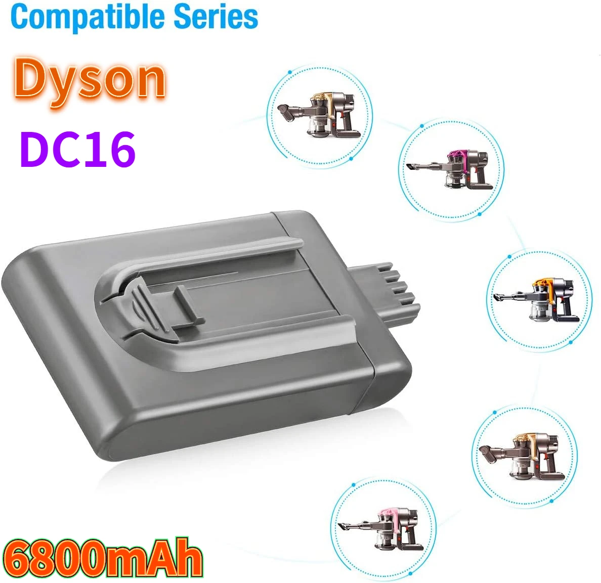 Sucedé Neo Da Ferramenta De Poder 21,6 V 6800Mah De Litio-Pacote Fuir Ionen Batterie Dyson Elektrische Cordless Staubsauger Dc16