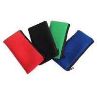 Solid Neoprene Pouch Cosmetic Makeup Bag for Women Pencil Cover Eyebrow Pencil Brushes Storage Organizer Lady Travel Wallet 2
