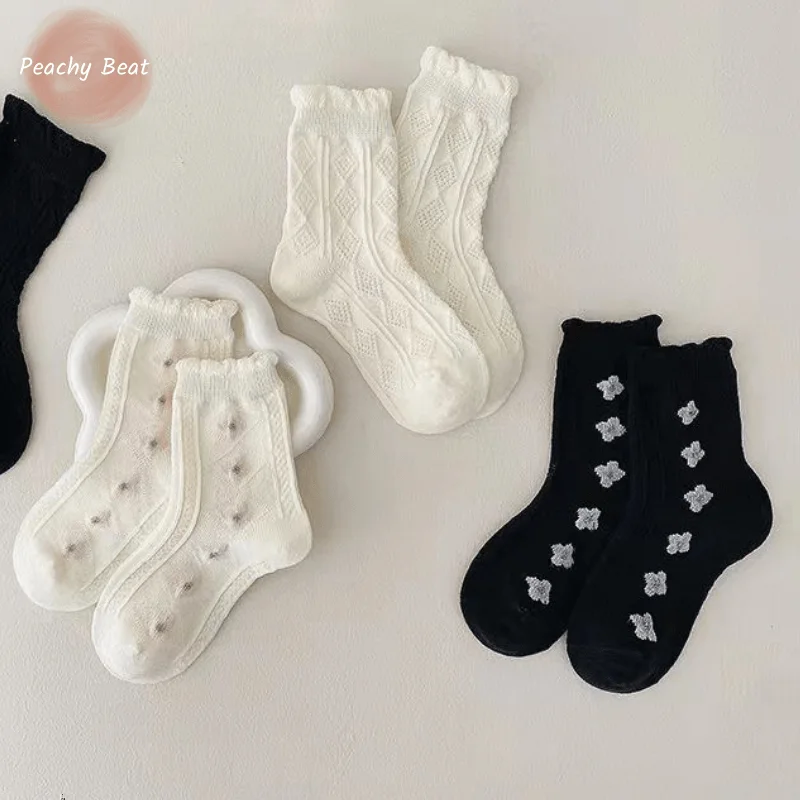 

4 пары, мягкие короткие носки для девочек