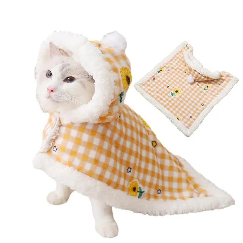 

Cat Cloak Pet Blanket Wearable Blanket For Dogs And Cats Cape Mat Towel Cute Stylish Soft Warm Pet Winter Clothes Costume