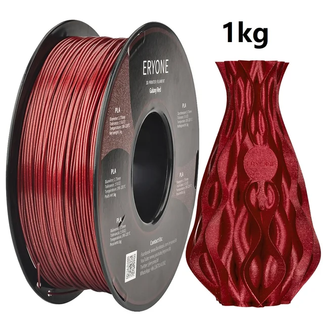 ERYONE Clearance Promotion TPU PLA PLA+ Silk Rainbow Ultra Silk 3D Printing Filament 1KG/0.5KG For FDM 3D Printer Fast Shipping Glitter Red