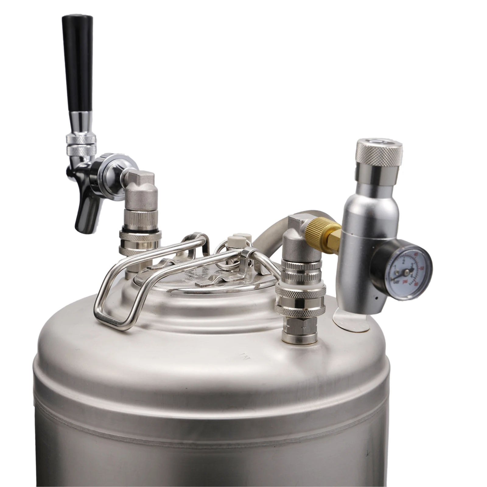 Beer Keg Connector Homebrew Fitting Beer Quick Disconnect Stainless Steel Ball Lock Disconnect Homebrew Corny Keg Connector Gas/Liquid 1/4"Barb & 1/4"MFL