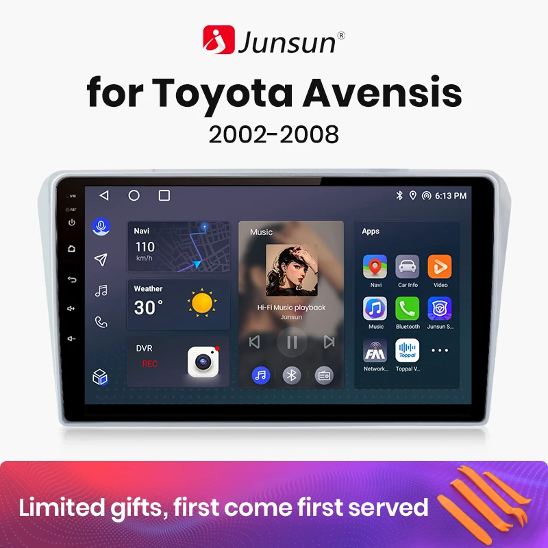 

Автомагнитола Junsun V1 для Toyota Avensis 2002-2008, 4G, GPS