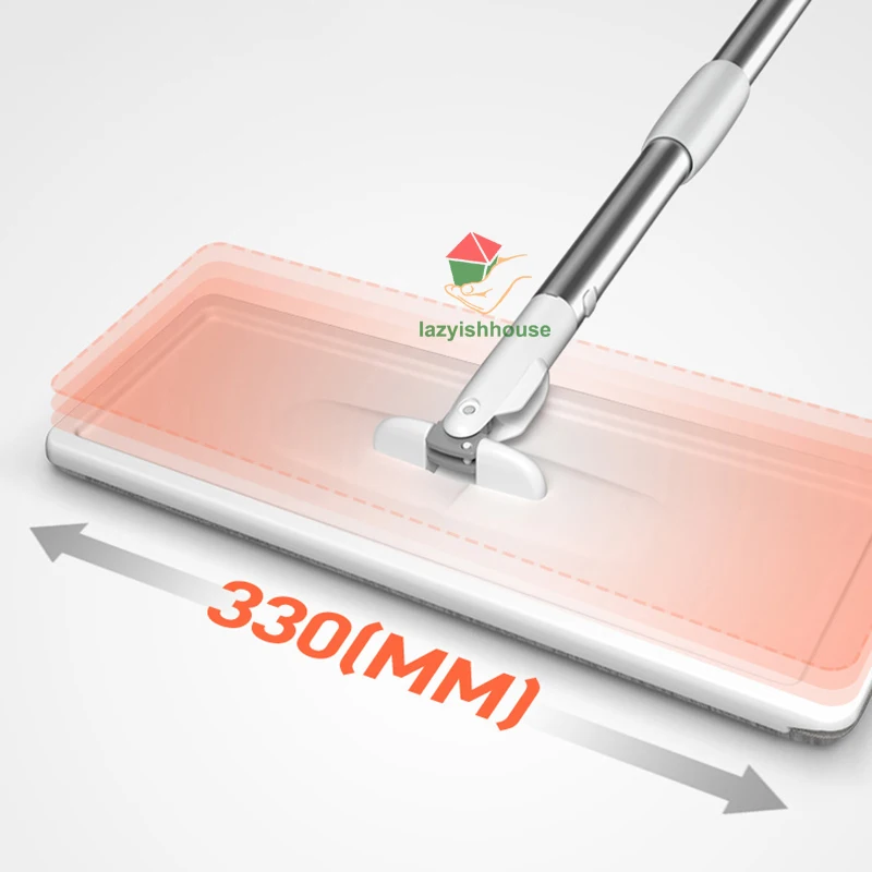 Balai plat en microfibre avec tête rotative - Pour cuisine, salle de bain, carrelage, verre, voiture, appartement, salon, chambre à coucher, plafond