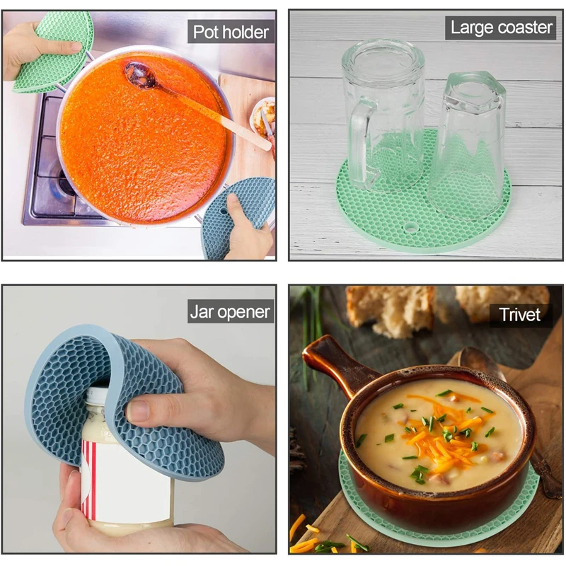 18cm Heat Resistant Silicone Mat Drink Cup Coasters Non-Slip Pot Holder Table Placemat Round Silicone Pad Kitchen Accessories