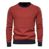 AIOPESON Cotton Spliced Pullovers Sweater Men Casual Warm O-neck Quality Mens Knitted Sweater Winter Fashion Sweaters for Men 1