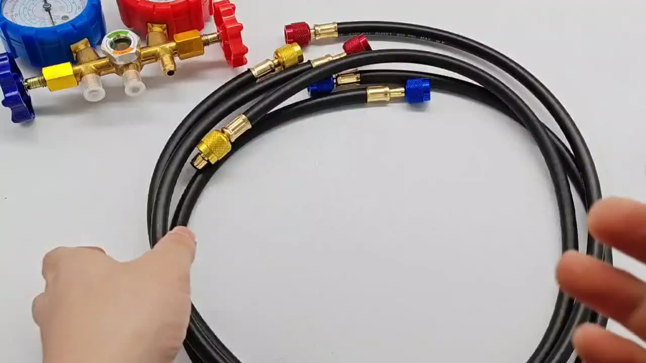 Wisepick 4 Way AC Charging Hoses Tube 70 Inch For R12, R22, R134A,R410A Air Conditioning