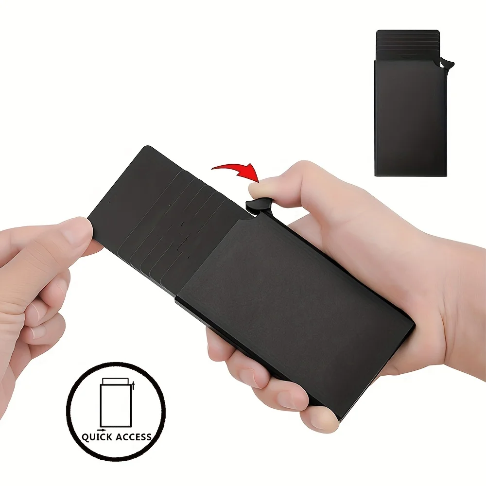 남성용 알루미늄 신용 카드 소지자, RFID ID 카드 소지자 남성용 지갑 미니 패키지 금속 지갑
