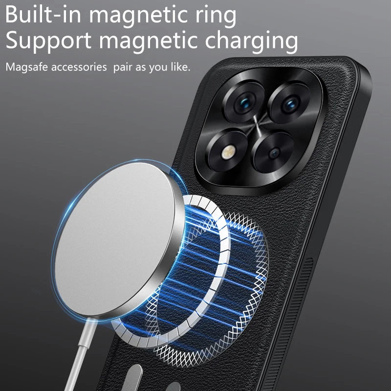 Leather Full-Cover Magnetic Waterproof Shockproof Fingerprint-Resistant Phone Case
