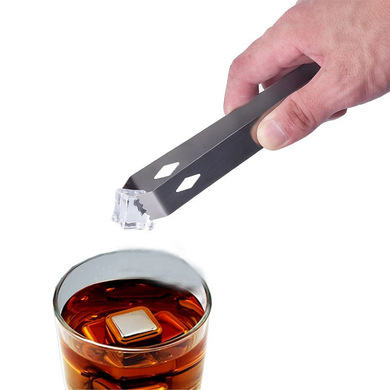 304 Stainless Steel Barbecue BBQ Clip Bread Food Ice Clamp Ice Tongs Bar Kitchen Accessories