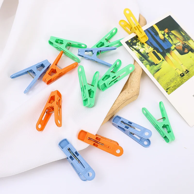 40/20Pcs Clothes Pegs Strong Windproof Laundry Clothespins Plastic Clothes Clip Hangers for Underwear Socks Drying Stand Holder images - 6