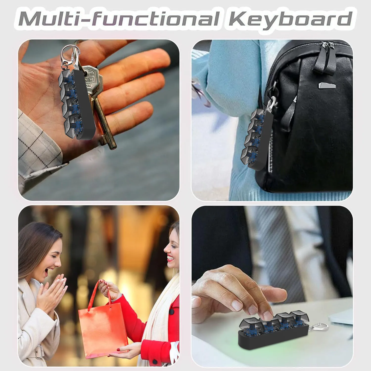 Transparent Black 4 Keys Keyboard Keycaps Fidget Toy Party Stress Relief DIY Keycaps Toy Keyboard Caps Anti-Anxiety Point Keycap sensory fidget toy anti stress toy fidget toy finger sensory toy