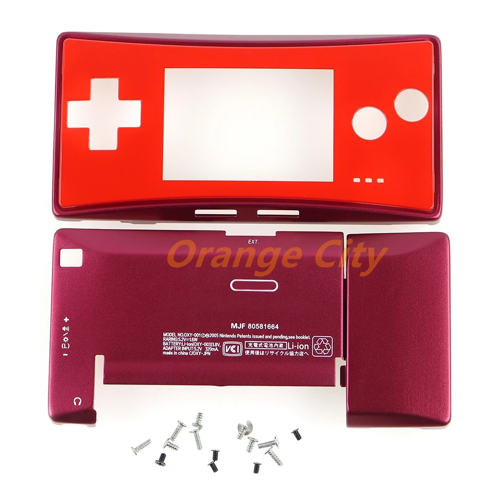 1Set Metal Housing Shell Case Cover With Screws for Nintendo Gameboy Micro GBM Iron Front Back Case Battery Case Holder