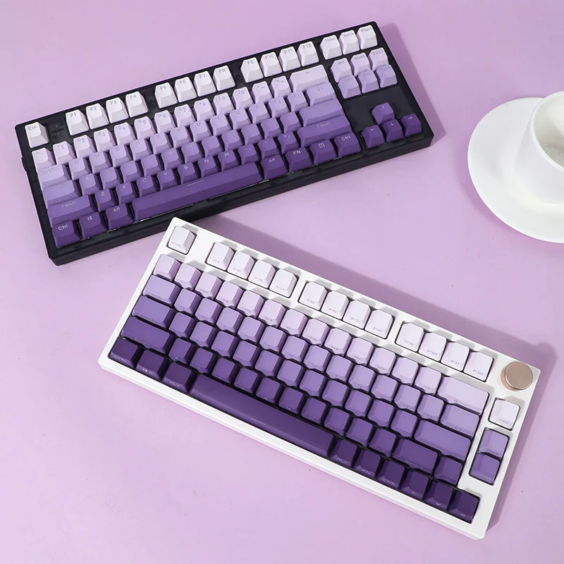 

Dark purple side carved transparent OEM keycap 68 75 84 87 104 MX 8.0 mechanical keyboard