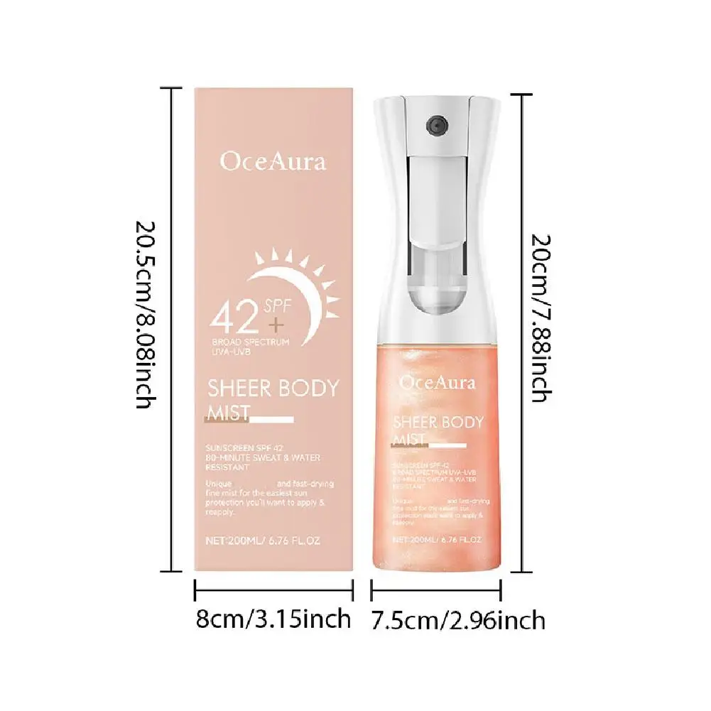 200ml Sunscreen Spray Anti-aging Anti Wrinkle Moisturizing Whitening Sunscreen Spray Facial Body Neck Skin Care Cream