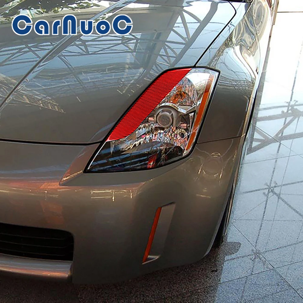 

For Nissan 2003-2009 Car Accessories Lamp Eyebrow Stickers Decorative Strip Interior Carbon Fibre Cover Mouldings
